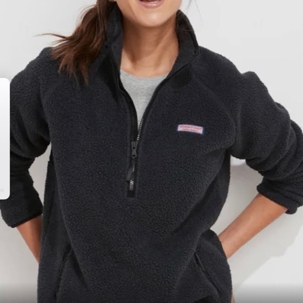 Vineyard Vines Women's Black Fleece Jacket Large